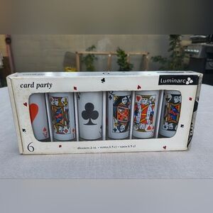 Vintage Luminarc "Card Party" Shot Glasses